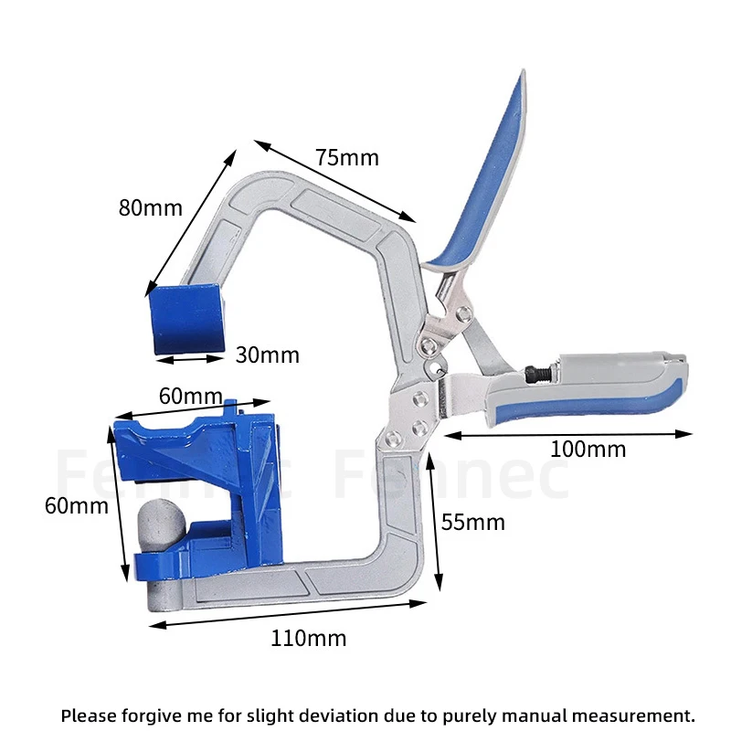 4 Morsetti Angolo 90° In Lega Alluminio - Utensile Per Legno, Falegnameria, Fai-Da-Te Con Ganascia Regolabile - Foto 1