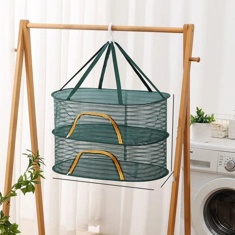Three-Layer Drying Net Anti-Mosquito Drying Fish Net Strong And Durable Folding Food Drying Net for Vegetable Fruit Household 3