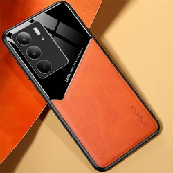 Magnetic Suction Holder Shockproof Protective Phone Case for Realme P3 Lite (Orange)