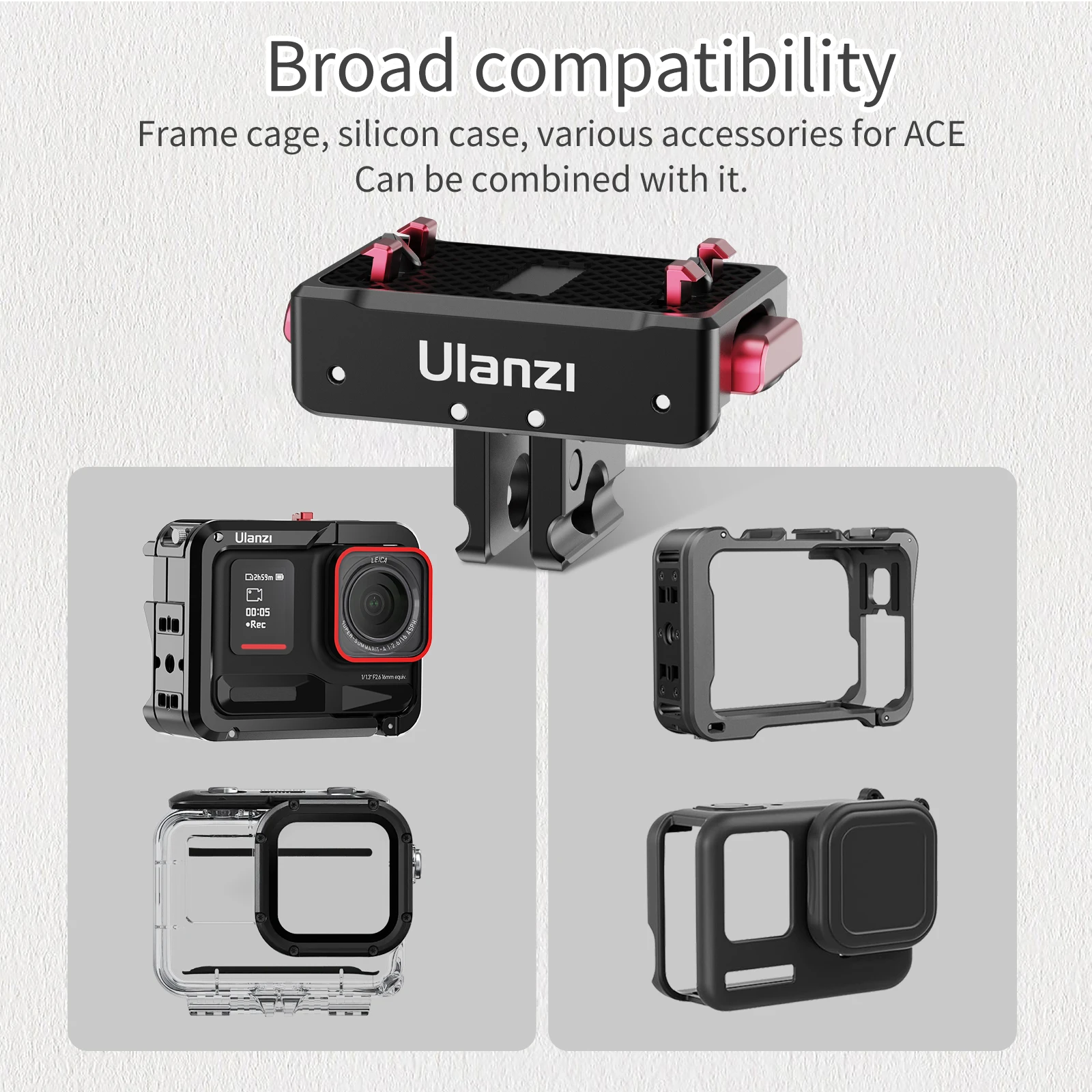 Ulanzi IN01 Magnetic Quick Release Mount Kit for Insta360 X4/X3/ONE X2/X/ GoPro Hero 13  with 1/4" Screw Action Camera Interface 5