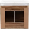 Miles Vanity, Kelby 24 Inch Modern Floating Bathroom Vanity with White Single Sink Top, 2-Door Cabinet, Caramel Mist 4