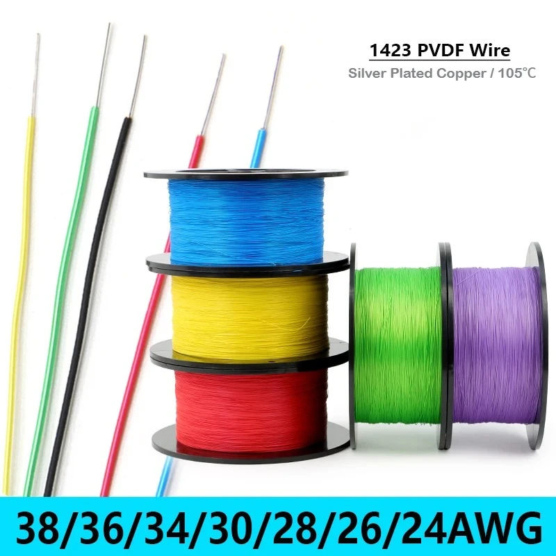 Premium PTFE Micro Fine Silver-Plated Copper Cable - PVDF Insulated, Multiple Gauge Options Available