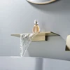 Wall Mounted Concealed Bathtub Faucet Hot And Cold Water Faucet Waterfall Outlet  Stainless Steel Black Gold 3