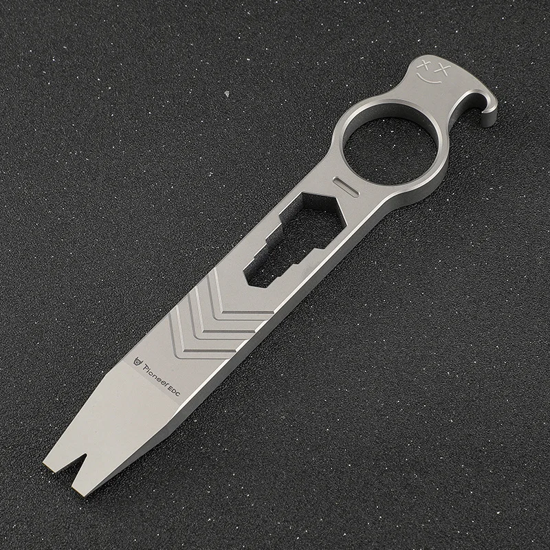 Mini Titan Legierung Brecheisen Camping Ausrüstung Tragbare Multitool Schlüssel EDC Multifunktionale Überleben Werkzeug Outdoor Flaschenöffner – Detail 11