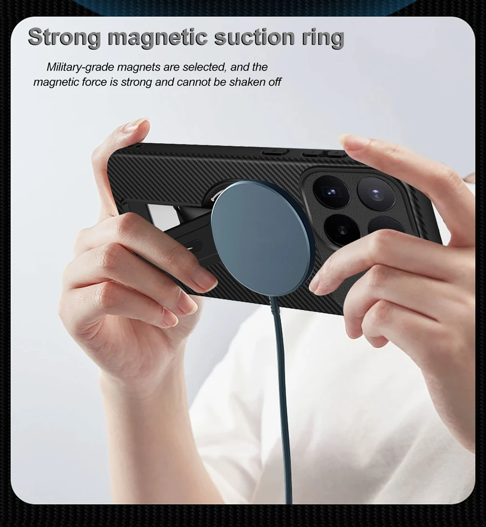 Armor Magnetic Ring Bracket Case with Magsafe Wireless Charging Compatibility
