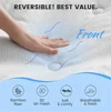 Reversible Queen Mattress Pad Memory Foam, Bamboo Viscose Egg Crate Mattress Topper Queen Size, Noiseless Waterproof Mattress 2
