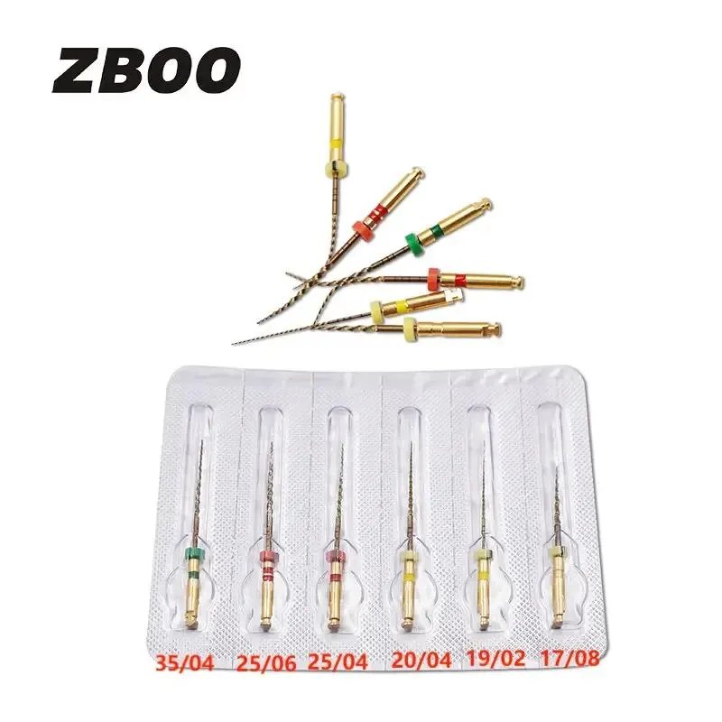 6pcs/Box Dental Heat Activated Canal Root Files 25mm Dentist Tools Engine Use Rotary Files Endondontic Root Canal Treatment 3