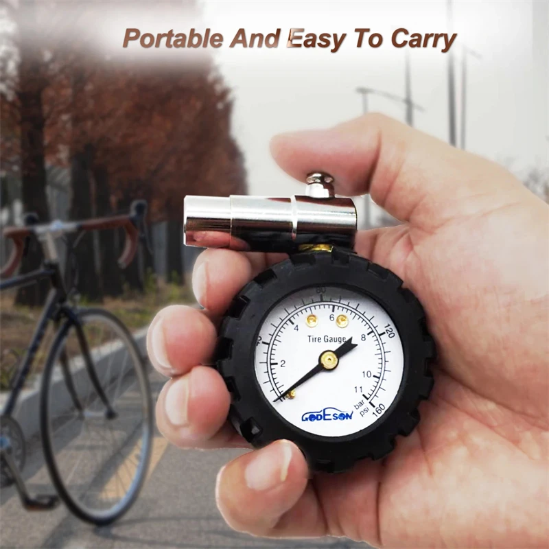 Bicycle-Tire-Pressure-Gauge-160PSI-Mechanical-Pointer-Tire-Pressure ...