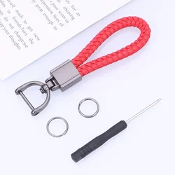 Premium Wear - Resistant Braided Rope Keychain with Carabiner Clip (Red)