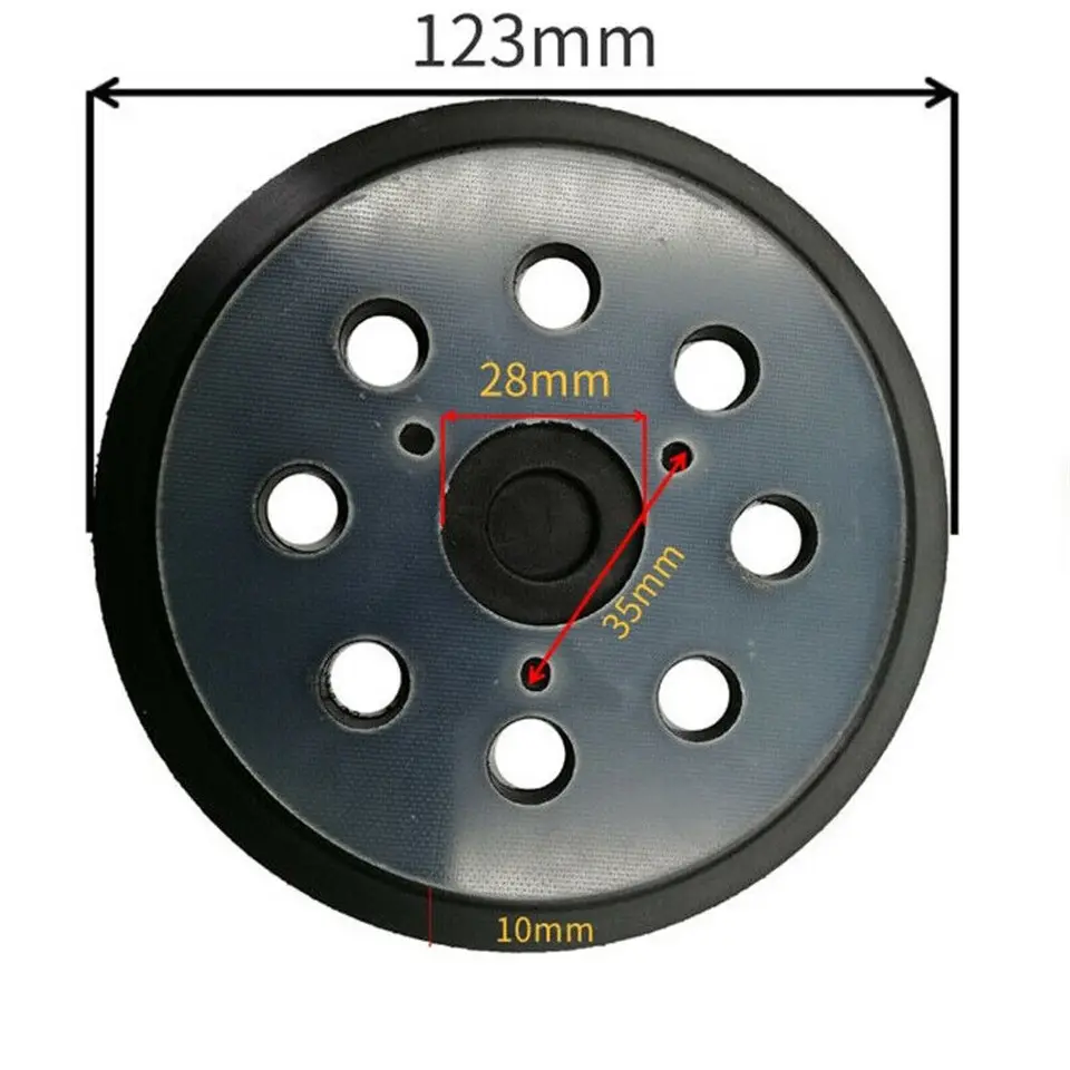Wadoy 743081-8 - Piattino di ricambio per levigatrice Makita BO5010/BO5020/ BO5030/BO5041K con 8 fori, 125 mm
