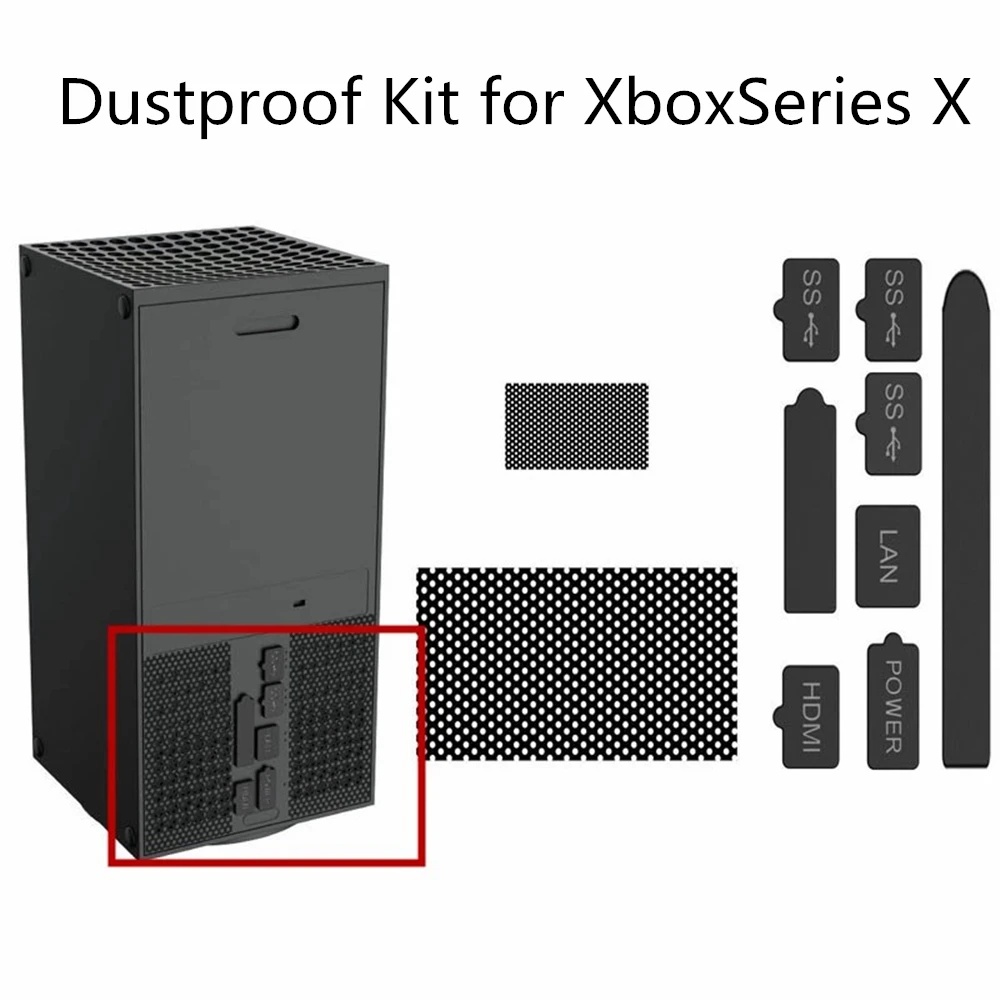 Dust Proof Mesh Filter Jack Stopper Kit Cover For Xbox Series X Game