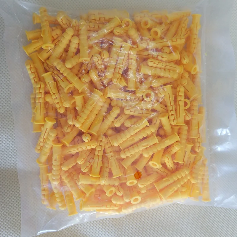 100/200Pcs M6 M8 M10 Ribbed Plastic Anchor Wall Plastic Expansion Pipe Tube Wall Plugs For Self-tapping Screws