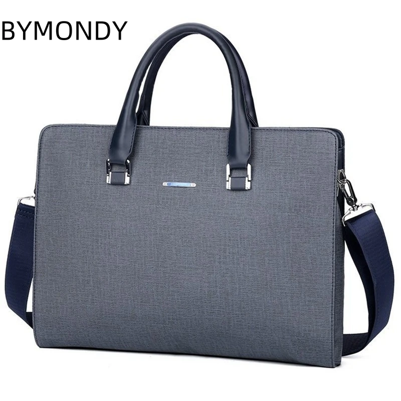 

BYMONDY High-capacity Men Briefcase 14 Inch Multilayer Single Shoulder Bag Male Business Messenger Bags Office Work File Handbag