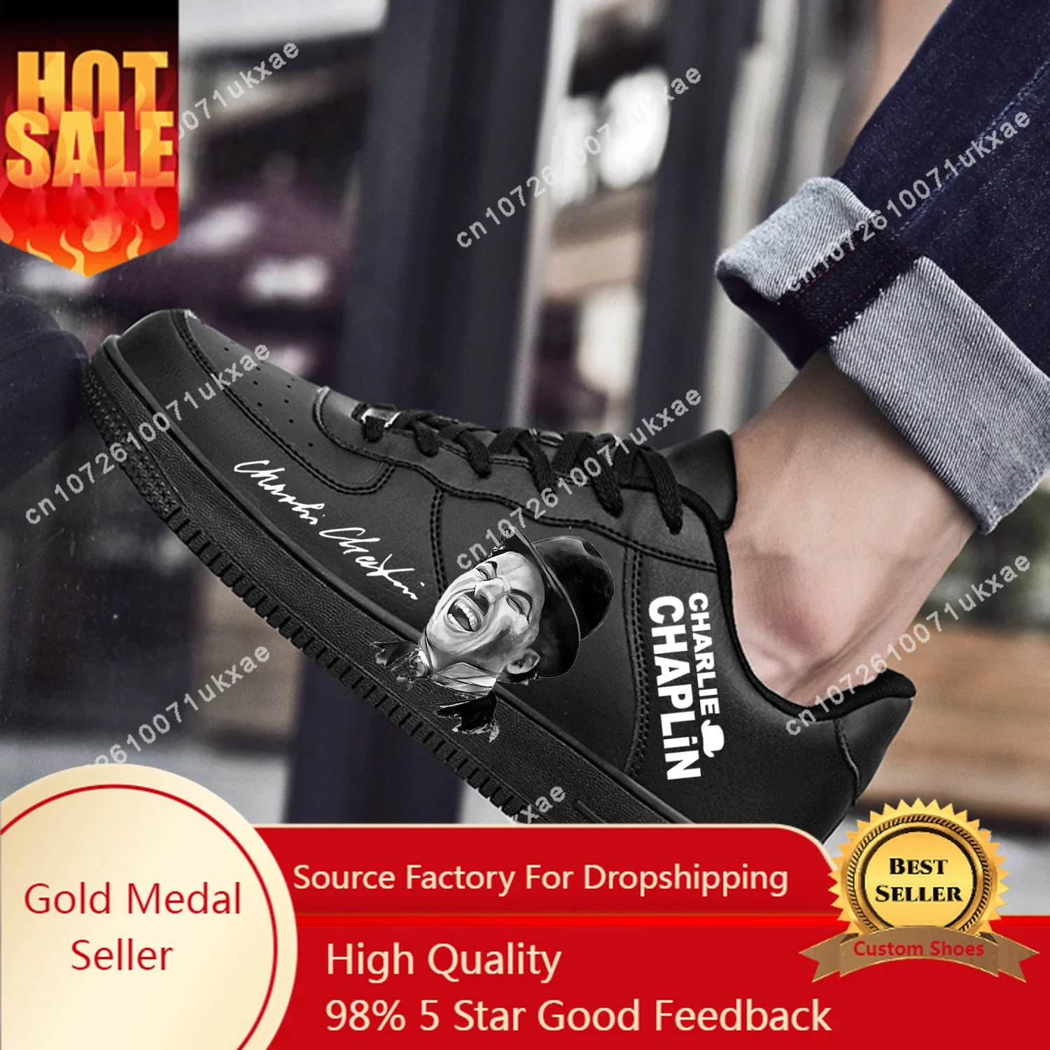 

Charlie Chaplin AF Basketball Mens Womens Sports Running High Quality Flats Force Sneakers Lace Up Mesh Customized Made Shoe