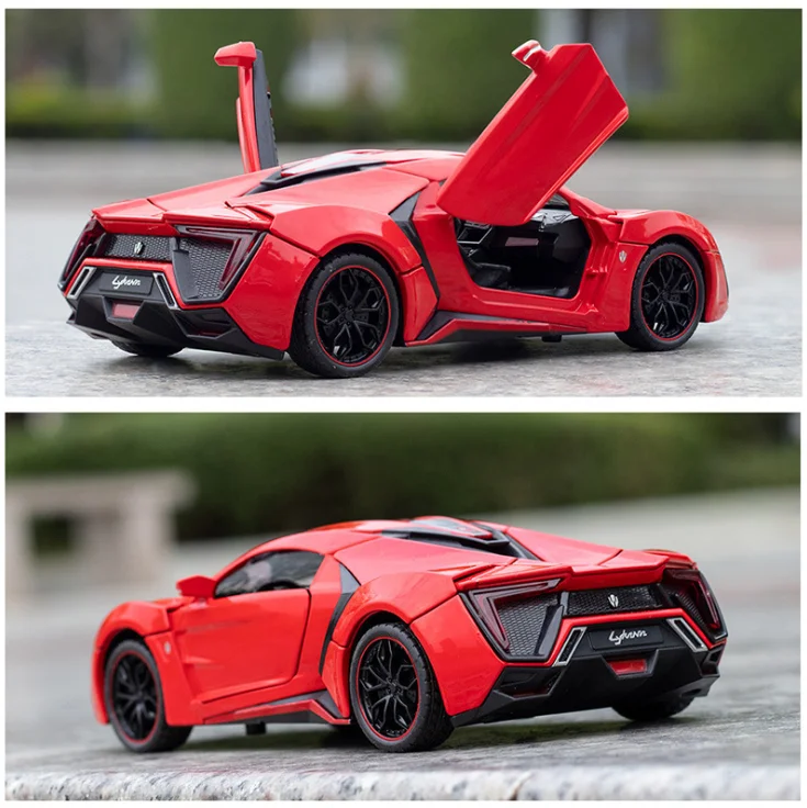 

1:24 LYKAN Hypersport Diecasts & Toy Vehicles Toy Metal Toy Car Model Wheels High Simulation Pull Back Collection Kids Toys