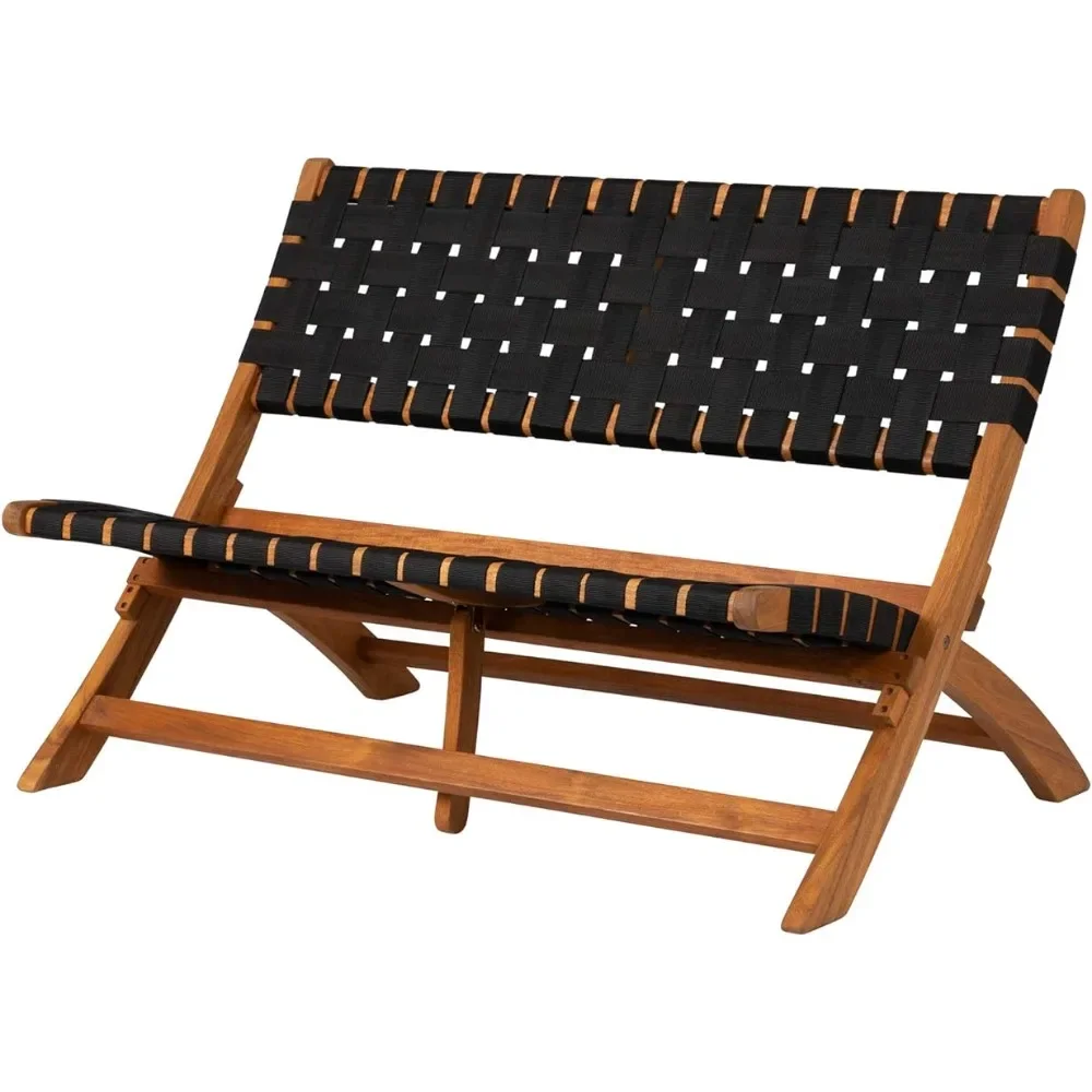 

Indoor Outdoor Folding Patio Bench Low-Slung Portable Foldable Lightweight Solid Acacia Wood Freight Free