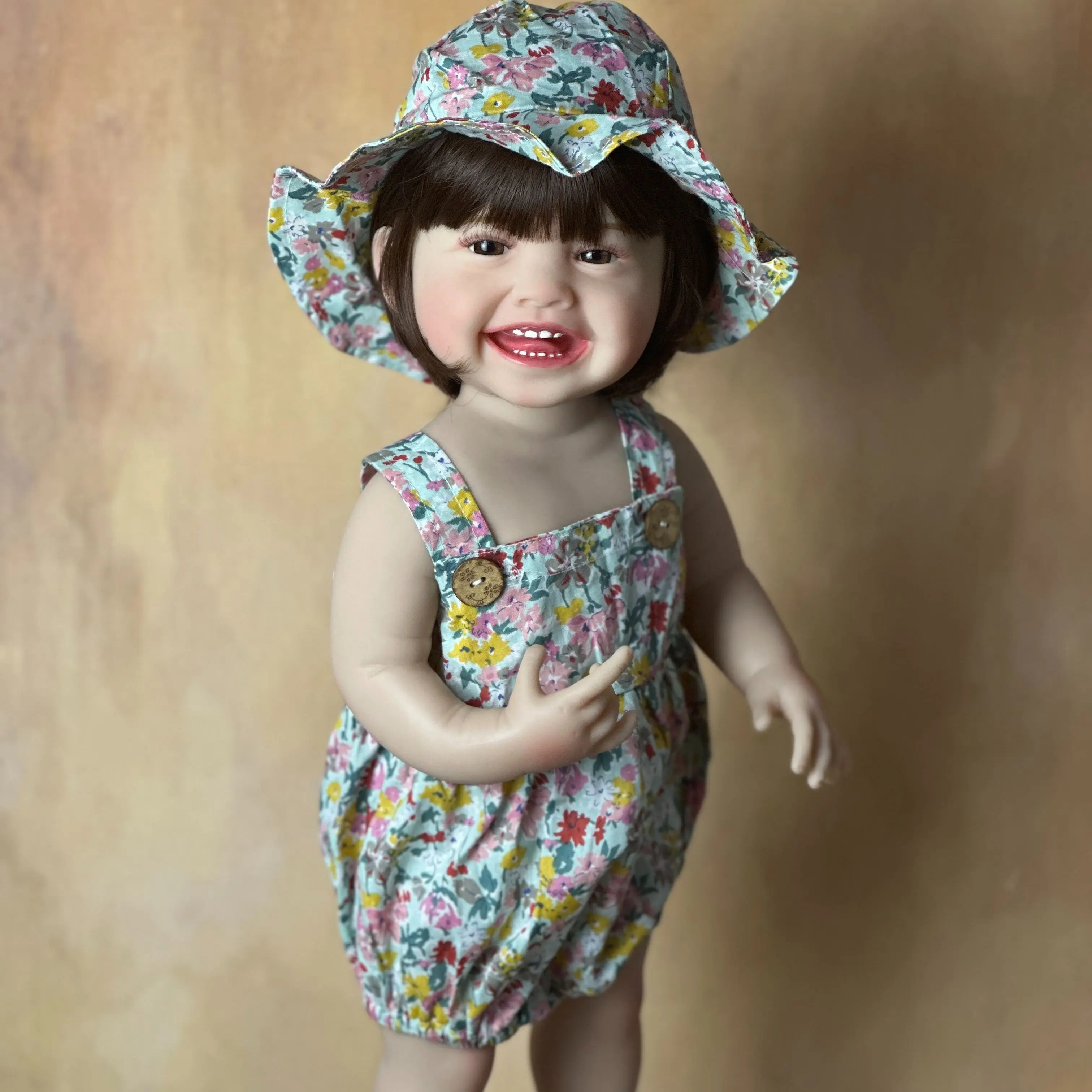 BZDOLL New Face 55 CM Mila Realistic Reborn Baby Can Stand Girl Full Silicone Body Doll Princess Toddler Bebe Birthday Gift 2