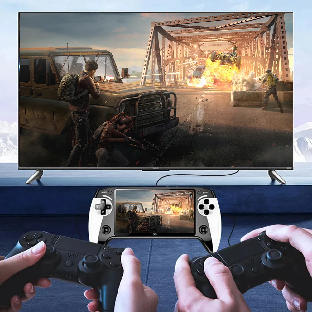 X9 Handheld Game Console Built-in 9 Classic Game Emulators 5.5Inch Screen 1500mAh 360° Non-slip joystick Retro Video Game Player