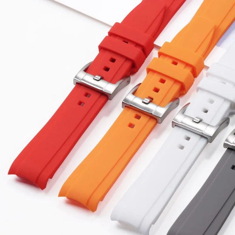 Curved End Silicone Rubber Watch Strap - Universal Diving Bracelet
