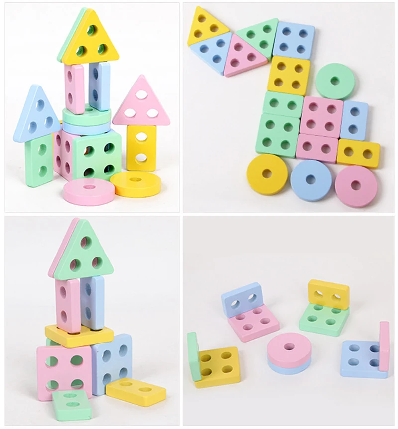 Montessori Wooden Toys Early Educational Kids Wooden Puzzles Game Sensory Blocks 1 2 3 Years Baby Toys Development Games Gifts