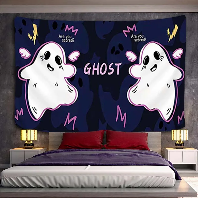 

Halloween Wall Tapestry Aesthetic Decoration Bedroom Tapestries Home Decor Headboards Room Hanging Decorative Accessories Art 3d