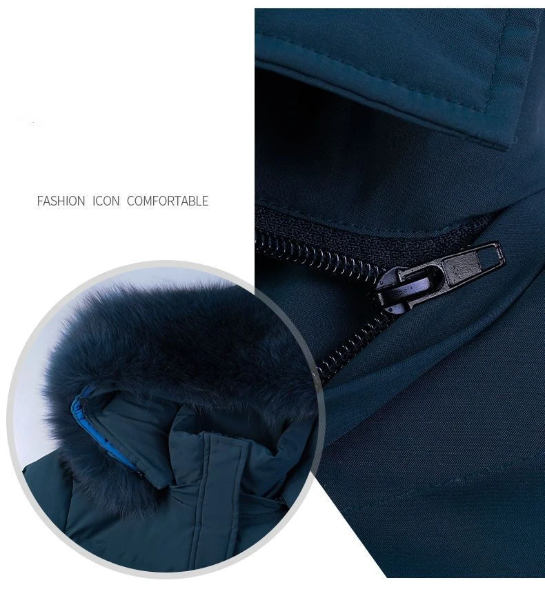 Women's Coat Cotton Coat for Women Mid-length Winter Padded Thickened Warm Removable Collar Hooded Cotton Clothes Zipper Pockets