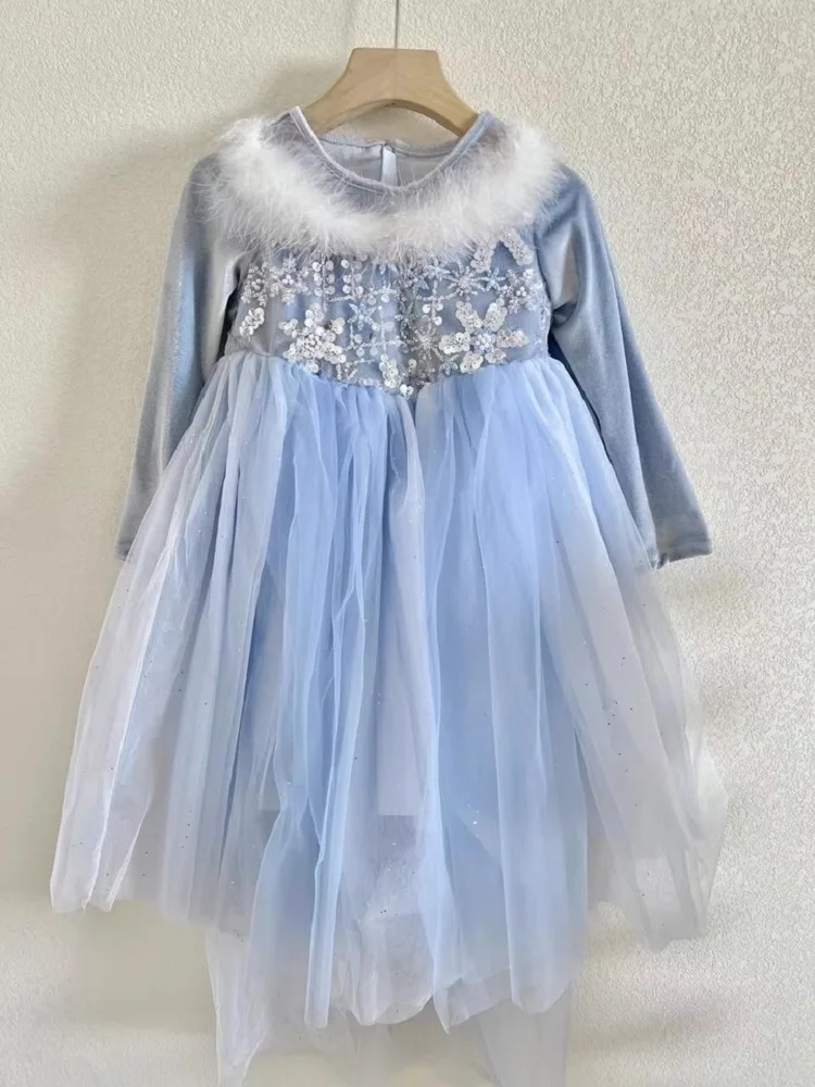 Girls' Frozen Velvet Princess Dress with Detachable Mesh Cape Elsa Gown for  Girls 3-12 Years Old Winter Birthday Party Dresses - AliExpress 1501