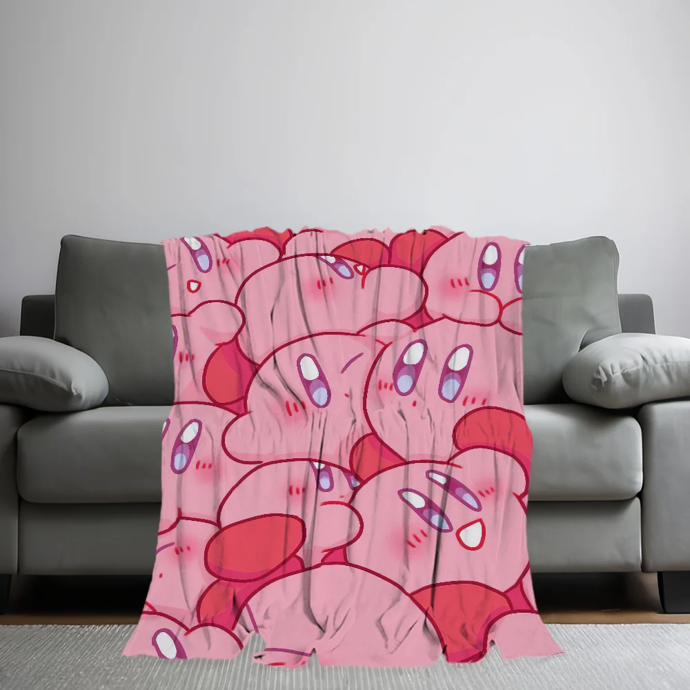 Cartoon Cute K-Kirbys Blanket Skin friendly comfort warm soft plush blanket suitable sofa living room office bedroom 2