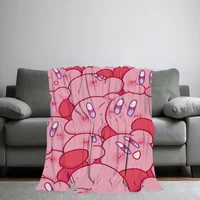 Cartoon Cute K-Kirbys Blanket Skin friendly comfort warm soft plush blanket suitable sofa living room office bedroom 2