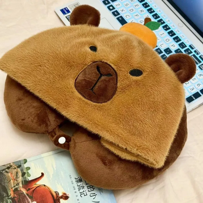 Cute Cartoon Capybara Plush Pillow For Women Lovely Animals Stuffed Pillows U Shaped Cushion Travel Pillow Neck Pillow 6