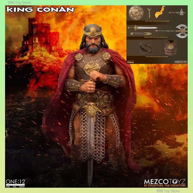 Mezco ONE:12 킹 코난 액션 피규어, 1/12 컬렉션, 애니메이션 피규어 모델 조각상, 오리지널 피규어 장난감, 취미, 어린이 선물