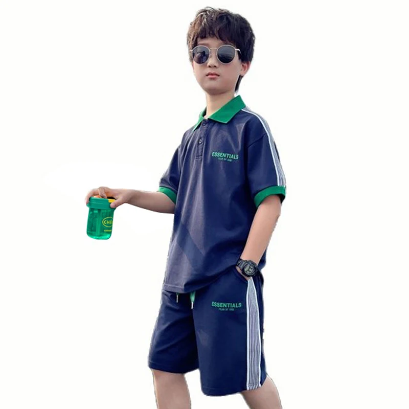 

Boy Clothes Tshirt + Short Tracksuits For Boys Casual Style Boy Set Summer Tracksuit Kids 6 8 10 12 14