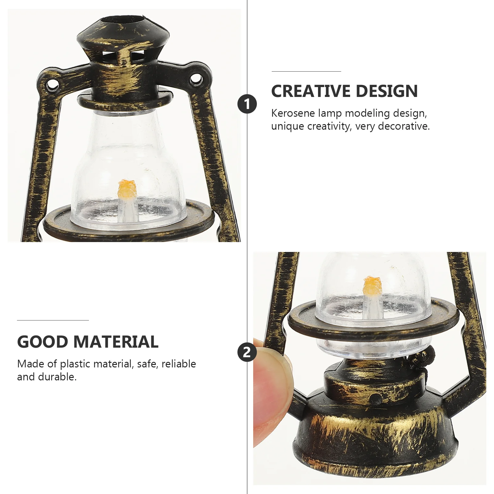 Mini Kerosene Lamp Xmas Decor Lantern Light Adorn Shaped Christmas Ornament Model Miniature Tree Hanging 10 Pcs