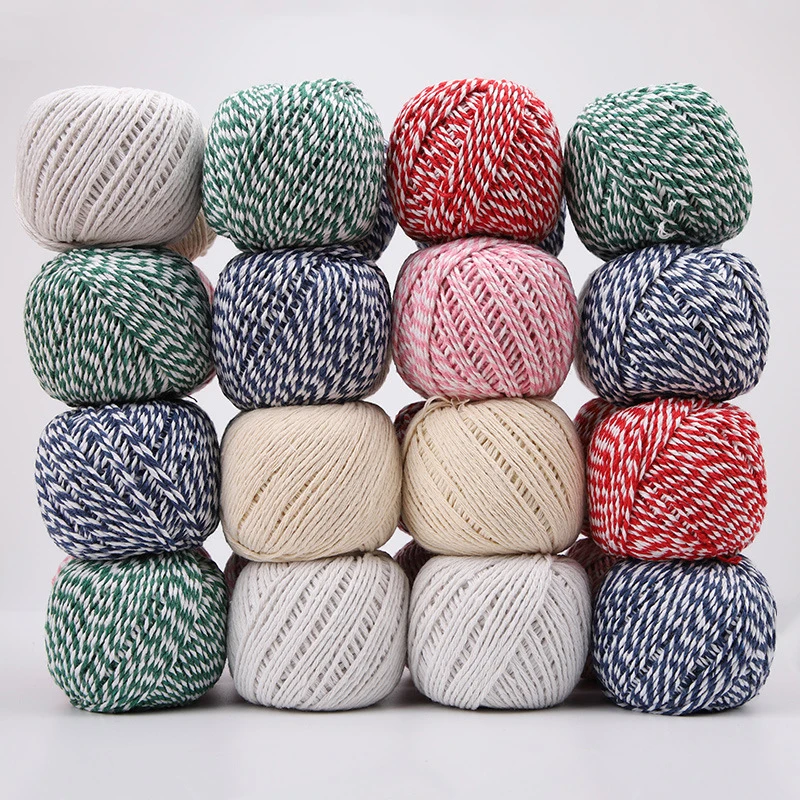 60M/roll 1.5mm Cotton Cord Rope Colored Cotton Thread Christmas Gift ...