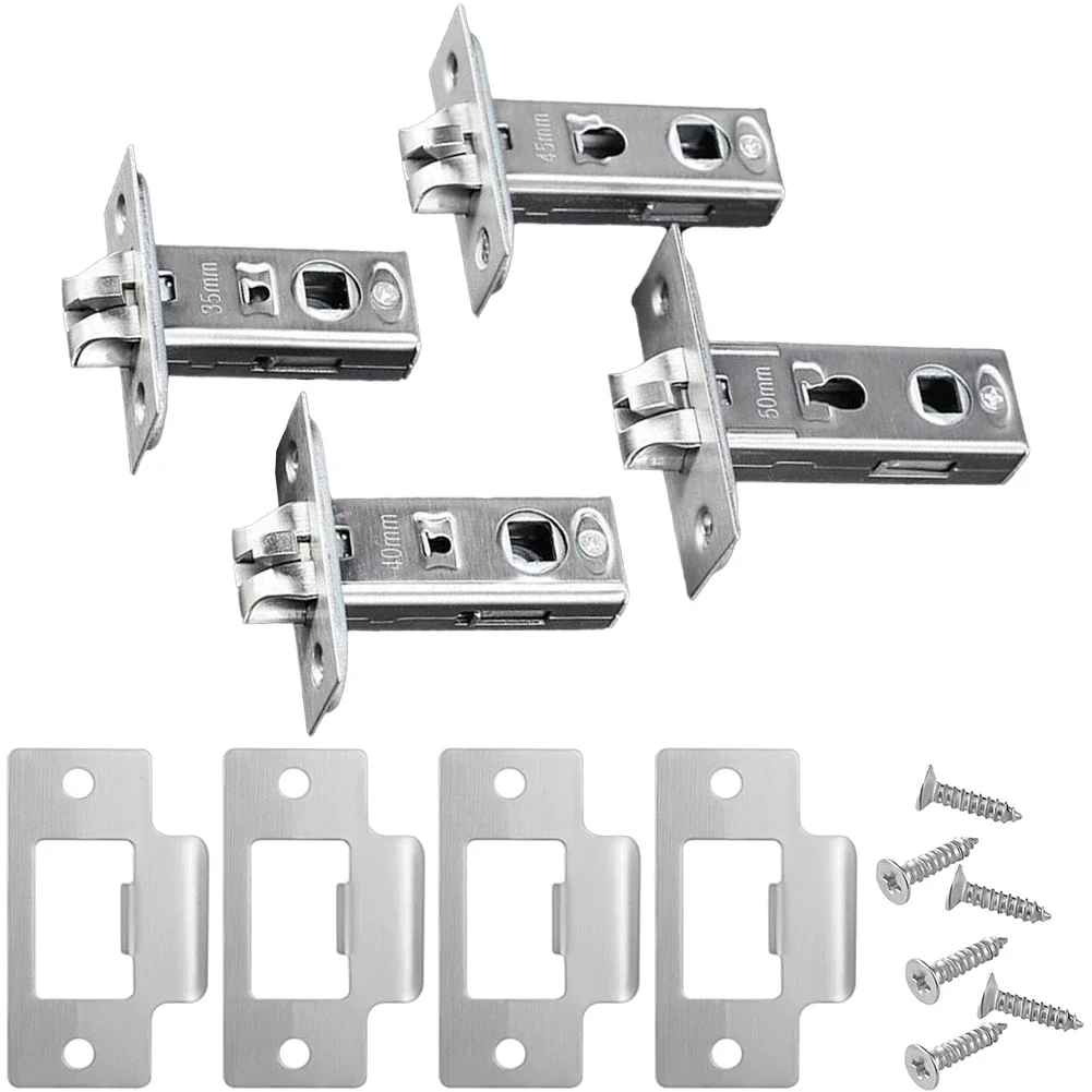 Bathroom Lock Body Single Tongue Lock 35mm 40mm 45mm 50mm Stainless Steel Door Latch Tongue Bolt Hardware Accessory ﻿