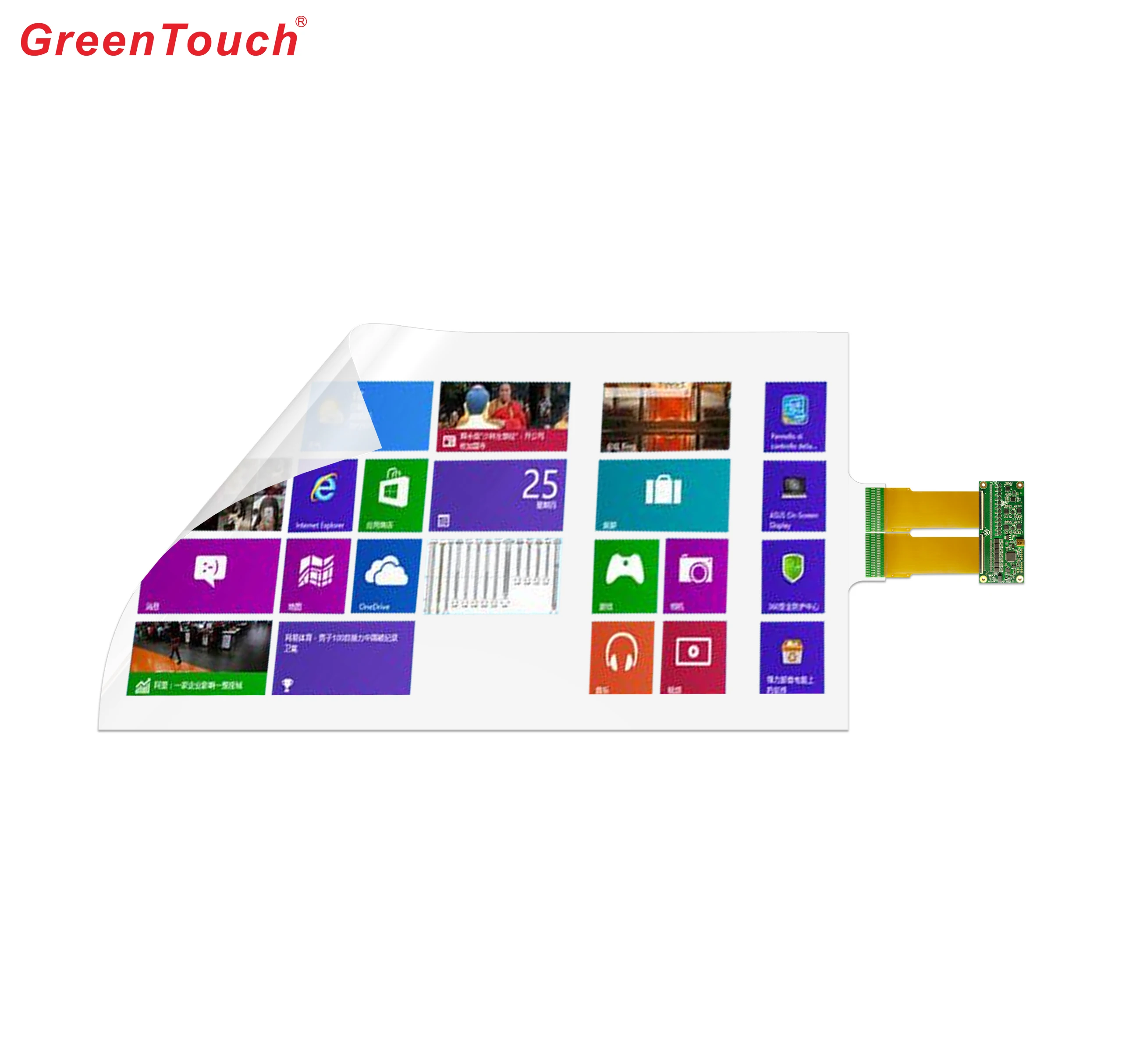 Pellicola capacitiva multitouch da 32 pollici Pellicola trasparente con rilevamento tattile Pellicola touch screen Tecnologia capacitiva proiettata - immagine 3