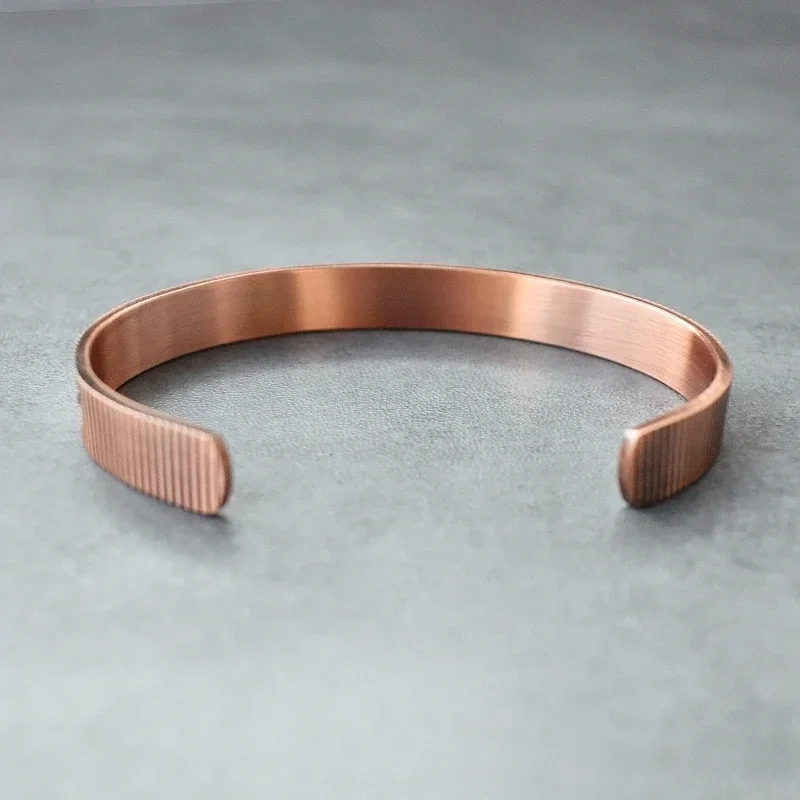 Bangle Bracelet Magnetic Bracelet Magnetic Pure Copper Bracelet Male Beneficial Vintage Cross Energy Magnetic Copper Bracelet Adjustable for Men