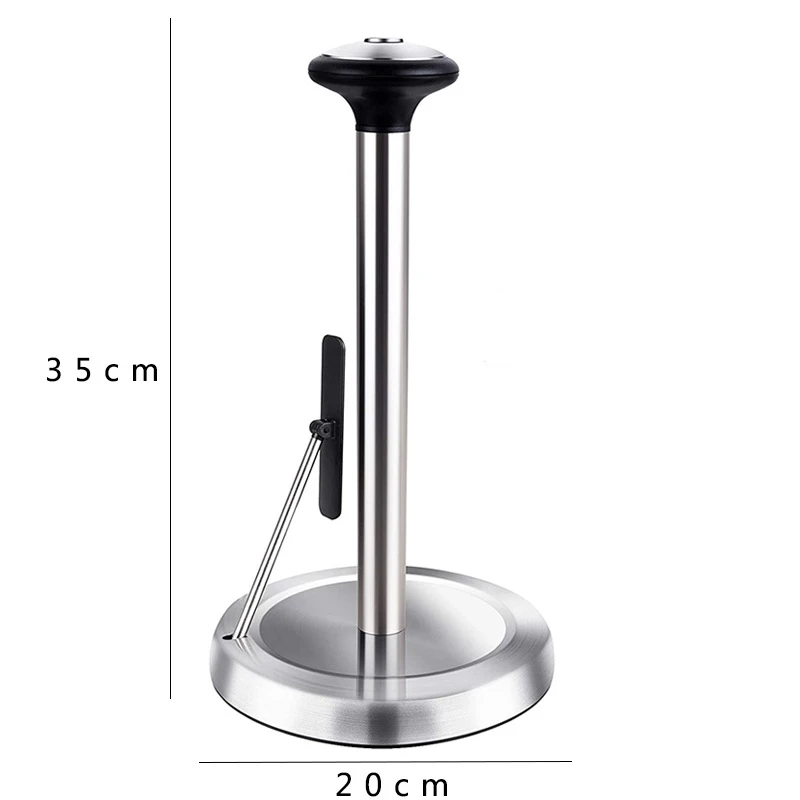 Countertop Stainless Steel Paper Towel Holder Modern Stand Up Easy