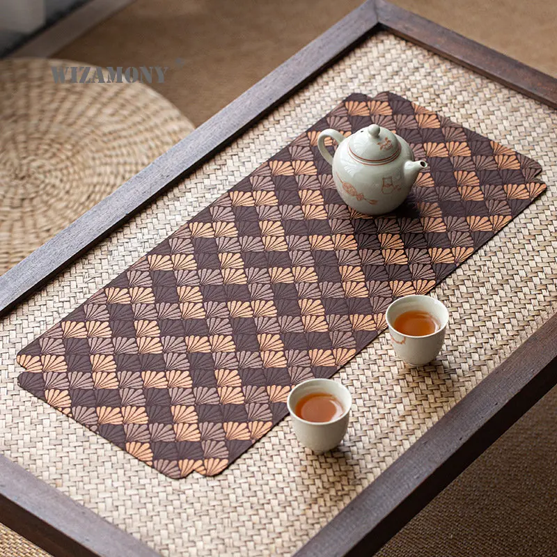 

Brocade tea mat waterproof teapot mat dry brewing tea set accessories tea mat small new Chinese Zen tea table cloth mat