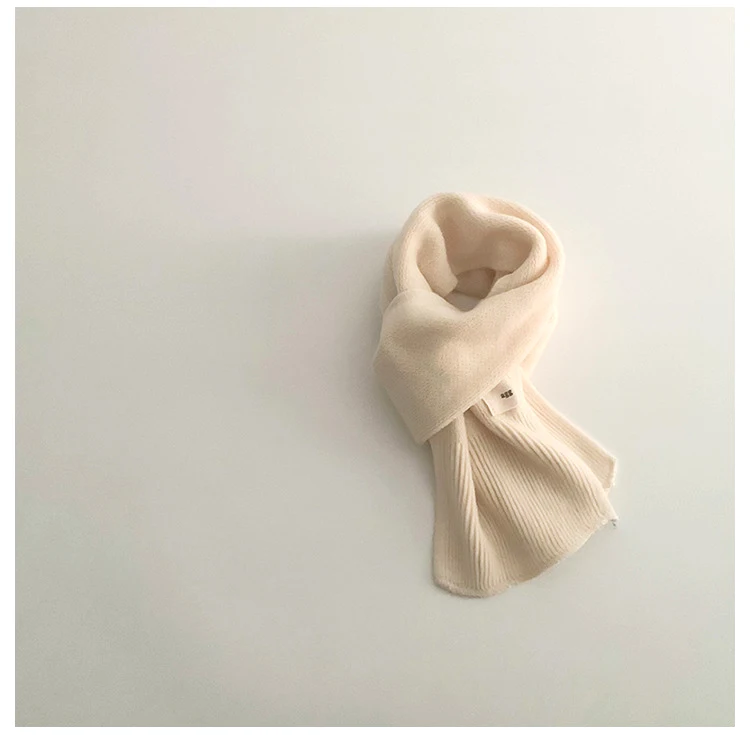 Kids Scarf Autumn Winter Korean Fashion Children's Knitting Baby Bib Soft Wool Knitting Winter Versatile Female Warm Girl Boys