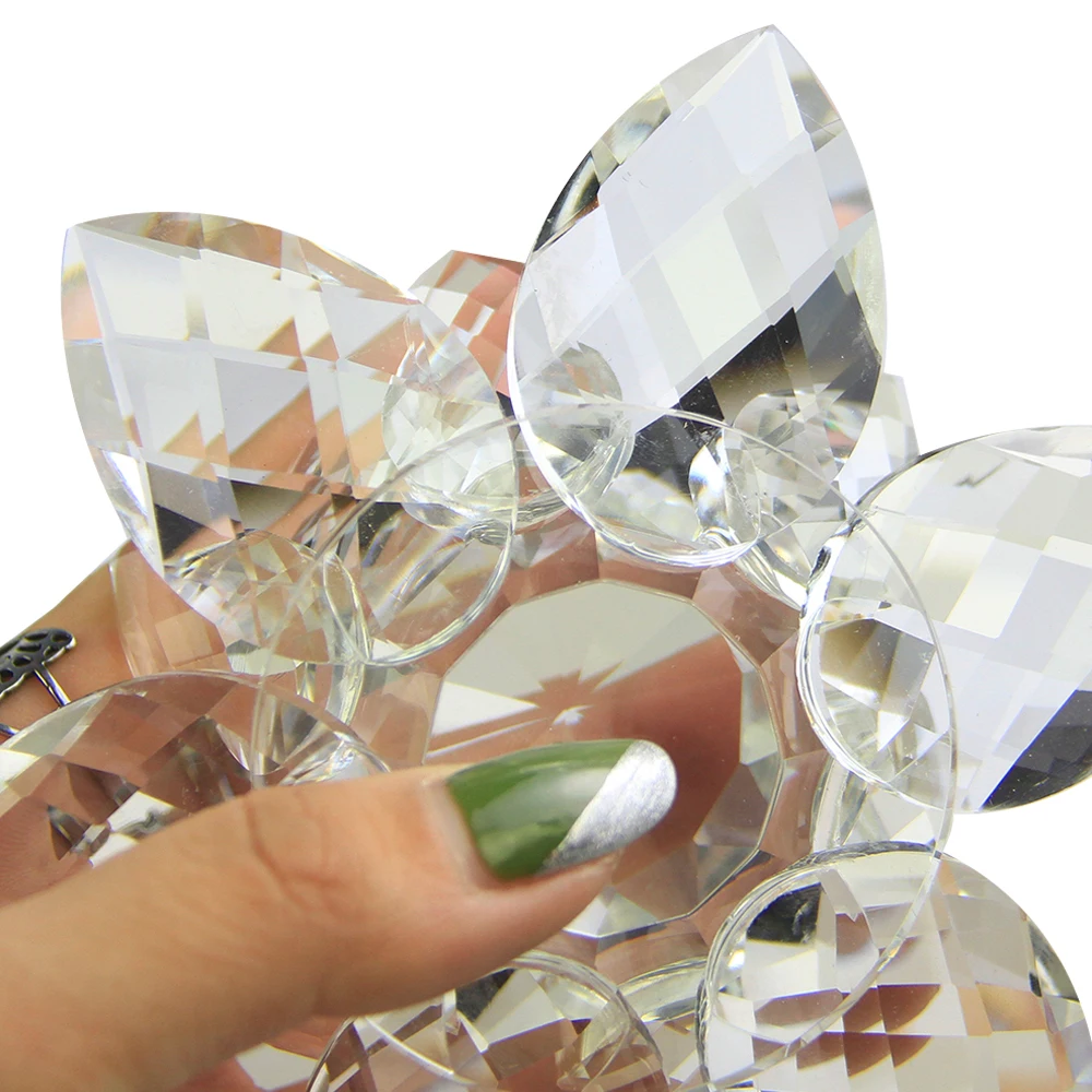 60mm-200mm Fengshui Crystal Lotus Flower Crafts Glass Paperweight Ornaments Figurines Home Wedding Party Decor Gifts Souvenir ornament crafts glass ornament crystal stone ornament crystal ornament miniature figurines