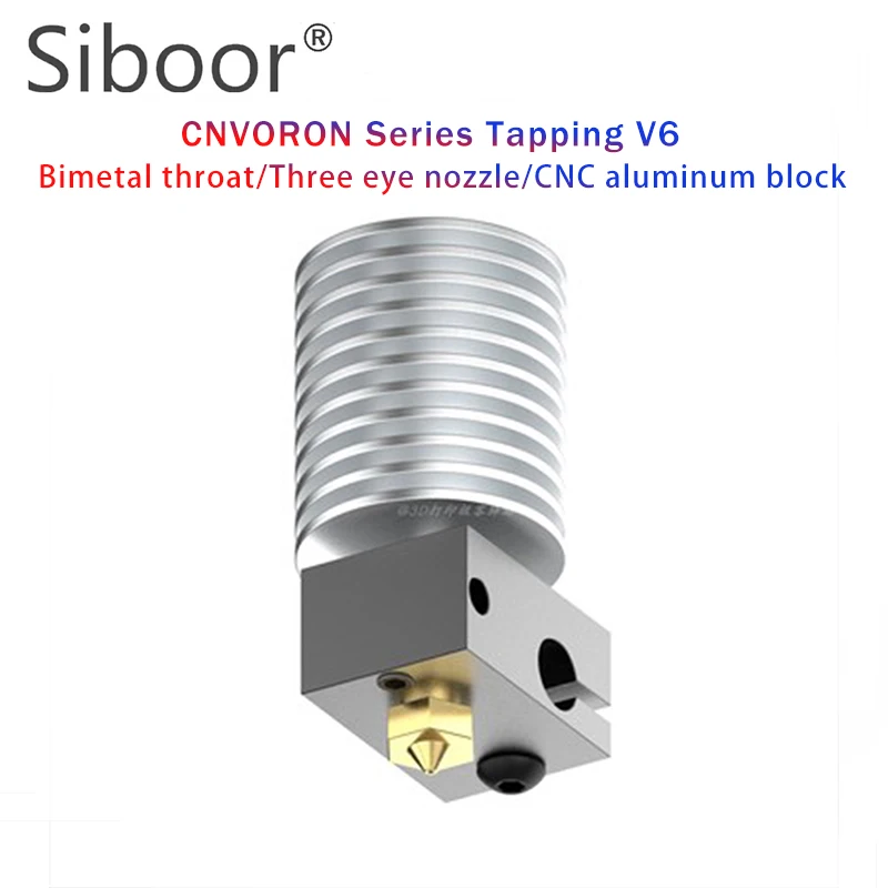 VORON 0.1 2.4 V6 Hotend Hole Matching Dagon Replacement 3D Printer Parts Hotend Bimetallic Throat 0.4mm Three Hole Nozzle