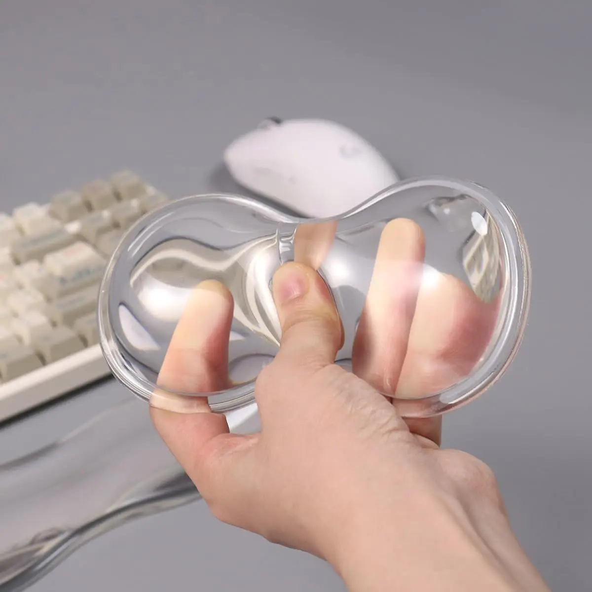 Transparent Wrist Rest Design Gaming Mouse Pad with Wrist Rest for Home Office Mouse Pad Rest