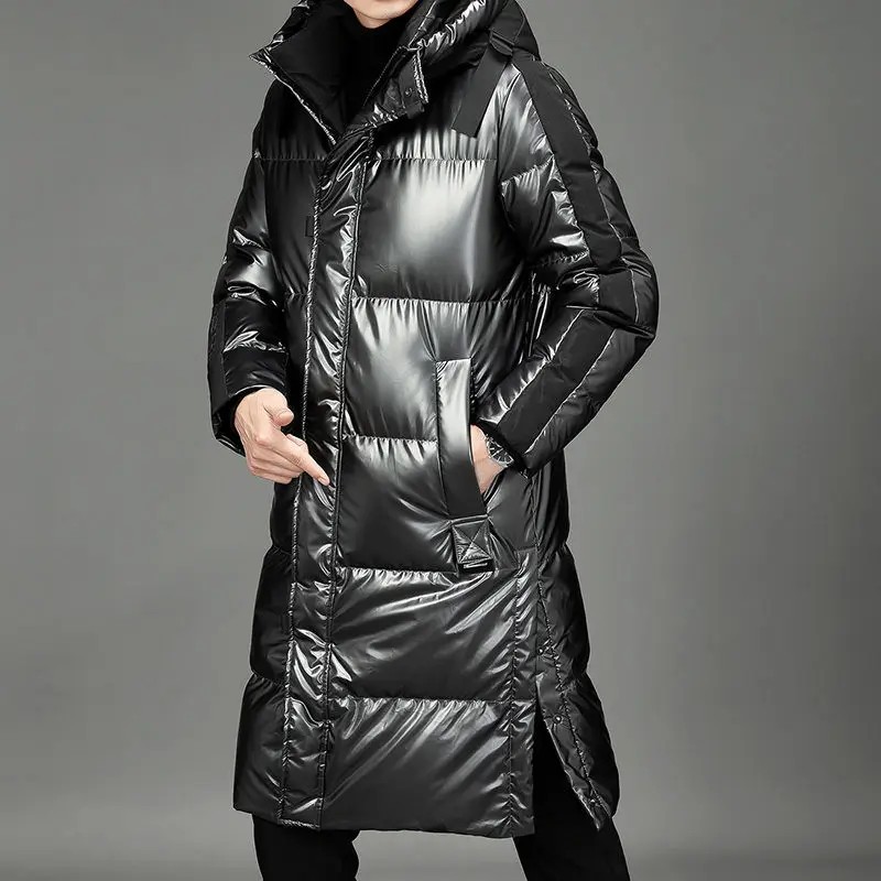 Men Winter Down Jacket Long Parka Coat White Duck Down Coat Men Outwear