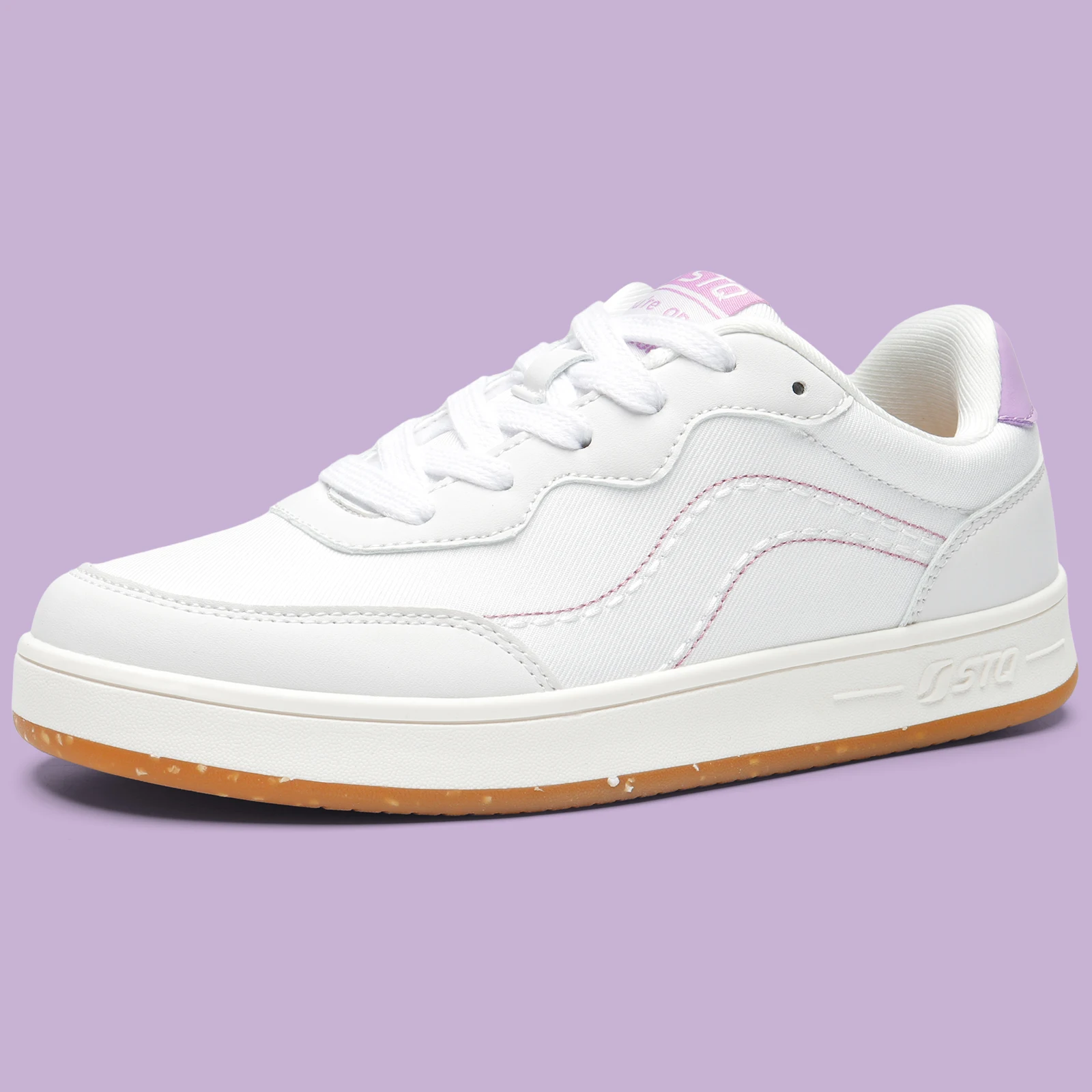 STQ Canvas Shoes for Women Lace Up Tennis Shoes Non Slip Comfortable Walking Sneakers