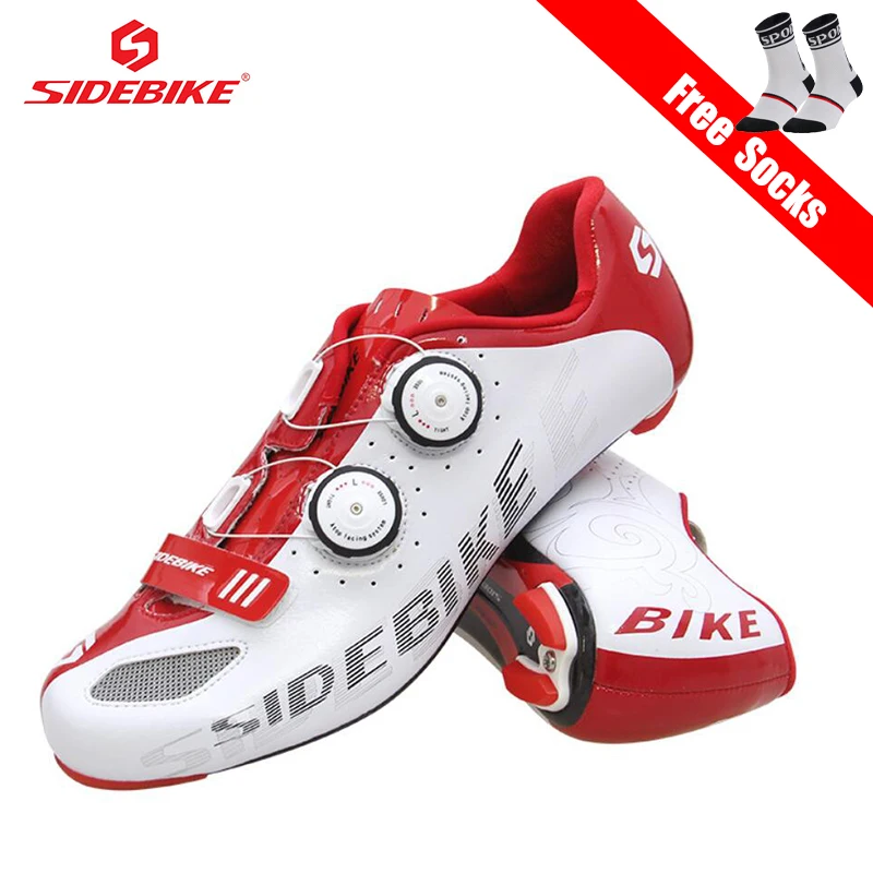 

SIDEBIKE Professional Carbon Fiber Road Bike Cycling Shoes Men Women Ultra-light Self-locking Breathable Racing Bicycle Sneakers
