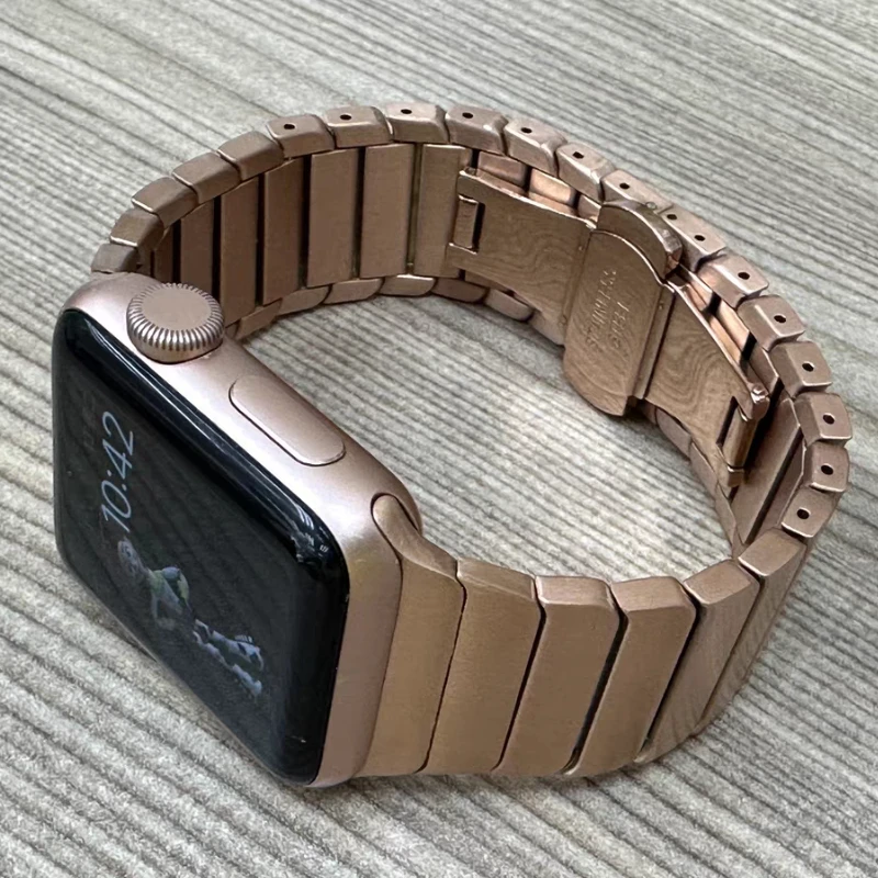Stainless Steel Metal Watch Strap with Butterfly Buckle