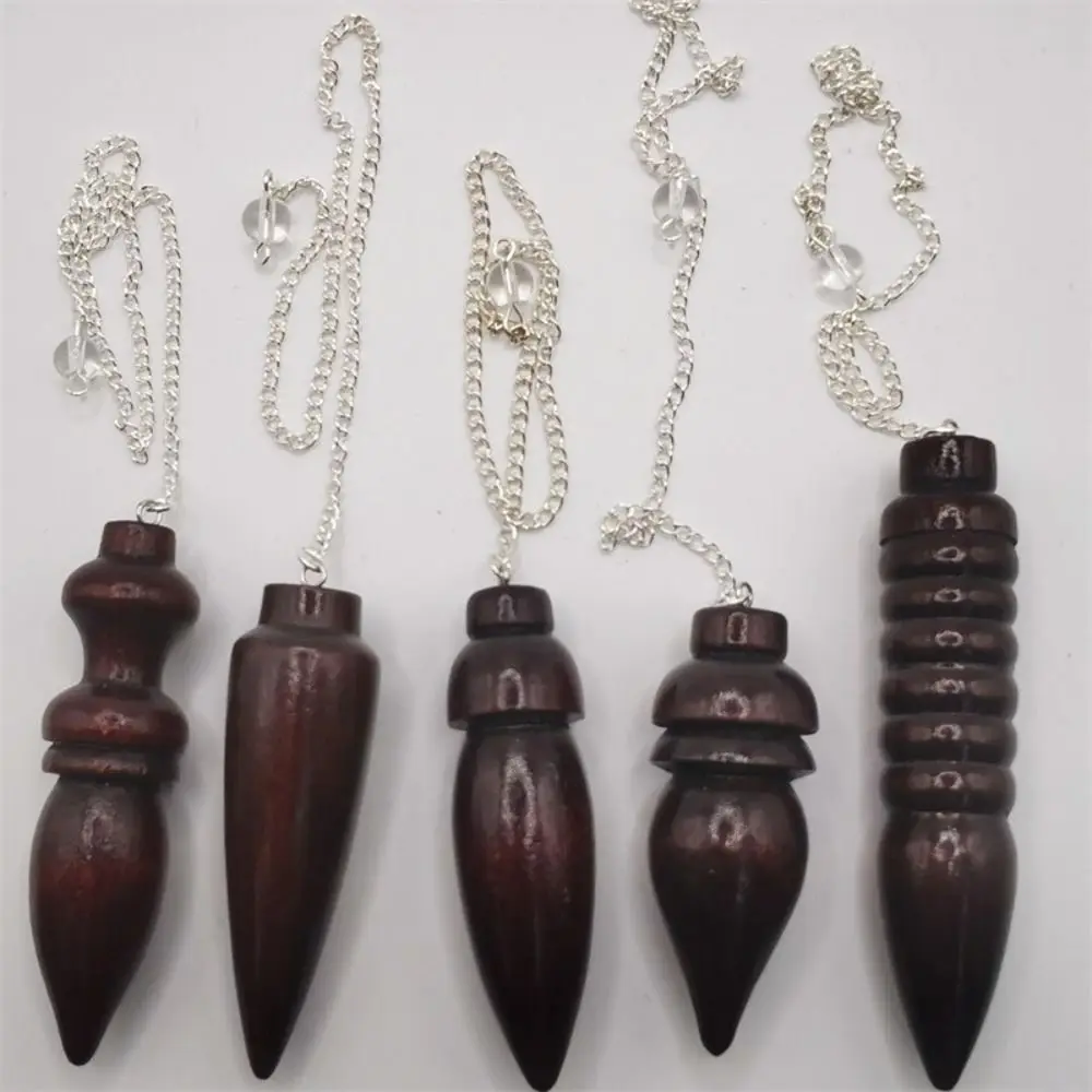 

1PC New Natural Wooden Pendulum for Divination Dowsing Egyptian Wood Pendulums Dowser with Chain Reiki Spiritual Pendulos