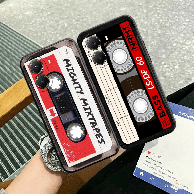 Retro 90s Cassette Tape Pattern Soft Phone Case