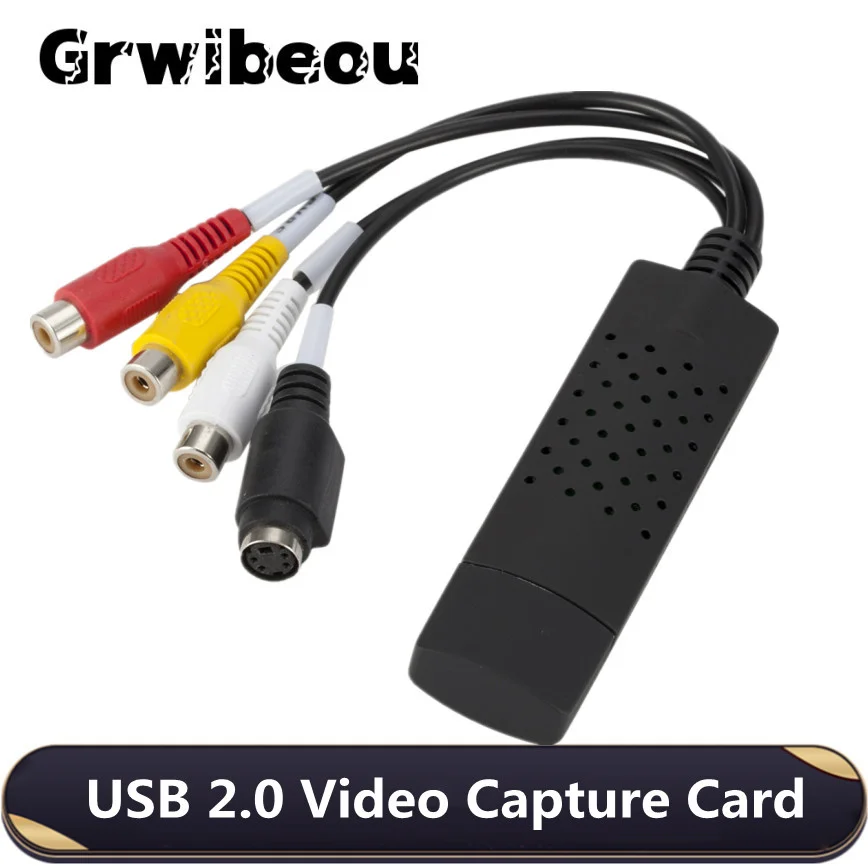 Adaptador de Placa de Captura de Áudio Vídeo Usb Vhs ao Conversor Digital Vhs Vcr tv ao Conversor Digital Usb 2.0 para Rca Suporte Win 10
